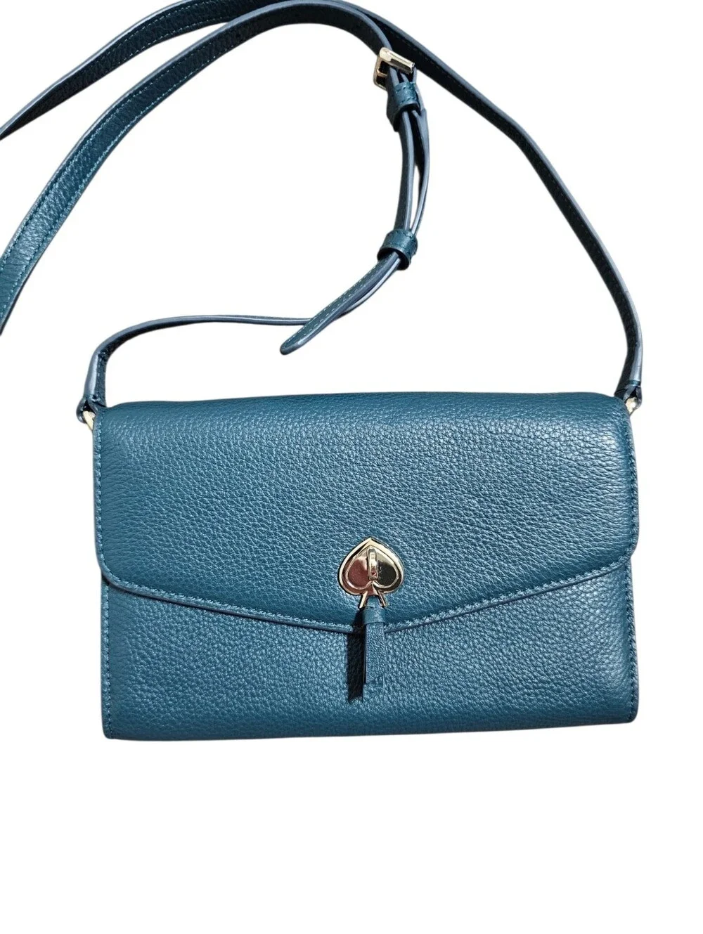 Kate Spade Small Teal Blue Leather Crossbody Bag